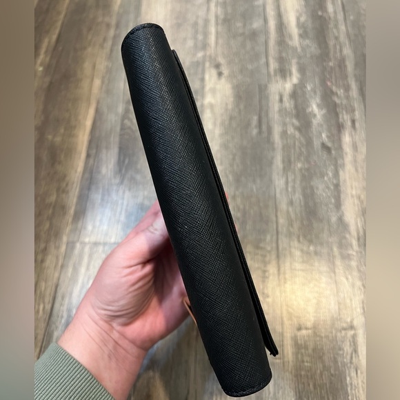 Michael Kors Jet Set Travel Trifold Wallet in Black Crossgrain Leather Like New - Picture 4 of 11